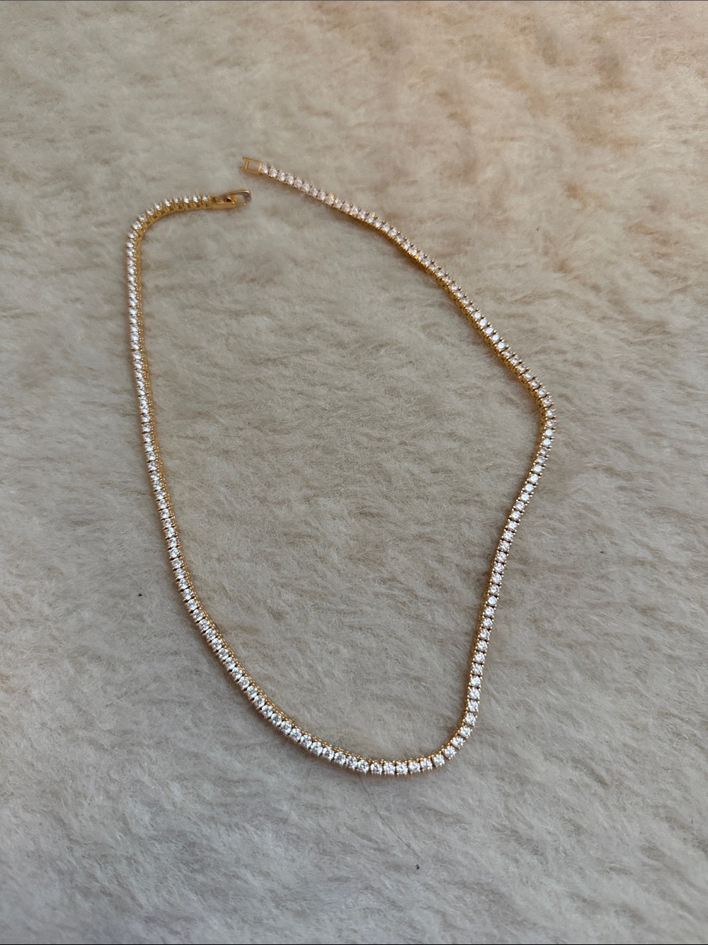 Sterling Forever CZ tennis necklace. 16 inches